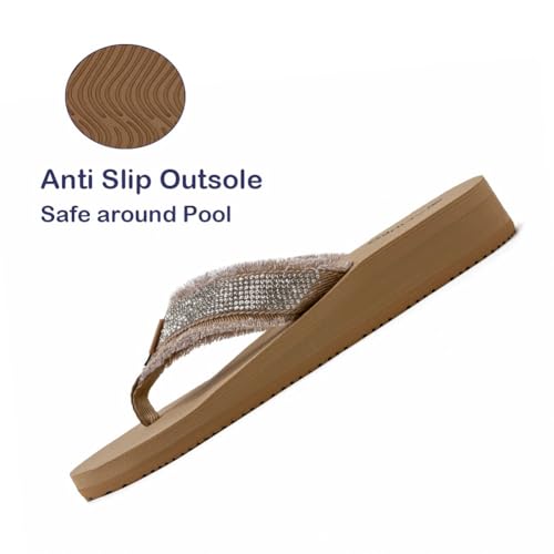 Ampeo Women's Arch Support Flip Flops Comfortable Casual Summer Beach Thong Sandals