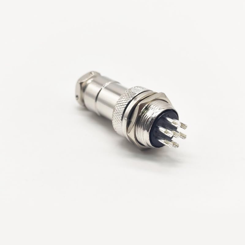 Conector aviación GX20 7 pines macho y hembra pack x2 miniatura 3