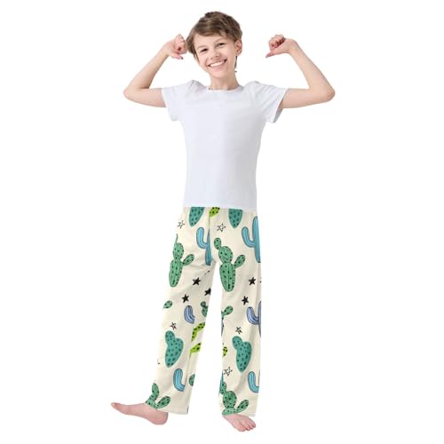 J JOYSAY Cactus Star Drawing Beige Pajamas Pants Soft Long Pajama Bottoms Lounge Sleep Pants Size S-XL3