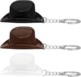 3 Pack Cowboy Hat Bottle Opener Keychain, Western Style Metal Beer and Soda Can Opener, Party Decor Gift for Men Women Beer Lovers