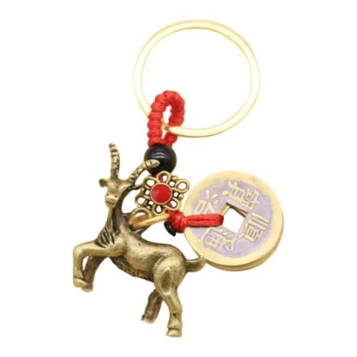 Porte-clés Année du Feng Shui 2026, l'amulette de fortune en métal antique