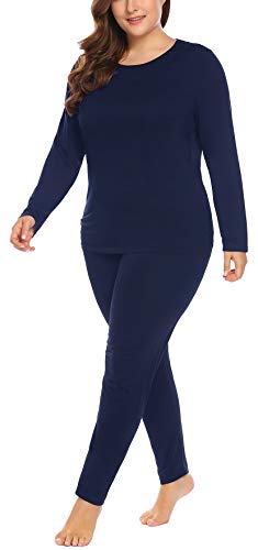 Women’s Plus Size Long Johns Sets 2 Pcs Base Layer Sets Thermal Underwear