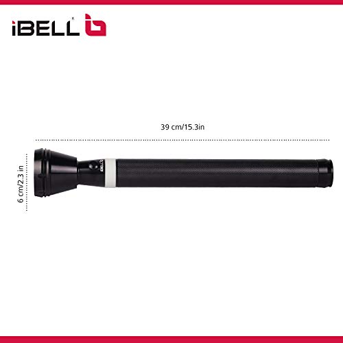 Image of IBELL FL8389 Rechargeable Flashlight Torch, Ultra Long Beam Range, Aircraft Aluminium Body, Super Bright LED Light, Black, 1800 Lumen