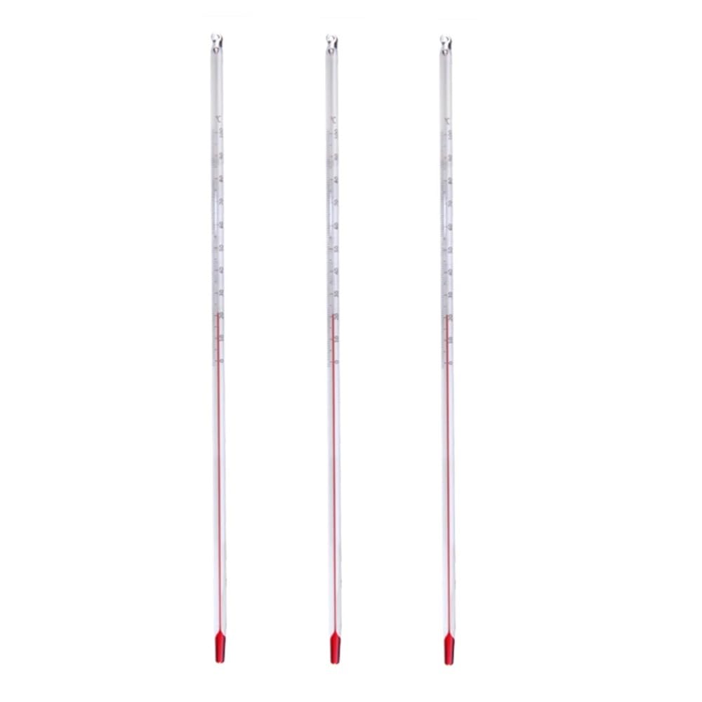 Laborglaswaren 3Pcs Glasthermometer 0-200 ℃ Länge 300mm Labor Rot Temprature Meter