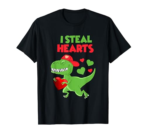 Valentines Day Kids Dinosaur T-Rex Lover - I Steal Hearts Maglietta