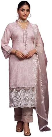 Amazon Brand - Tavasya Womens Brown Floral Printed Kurta Set with Dupatta, XXL
