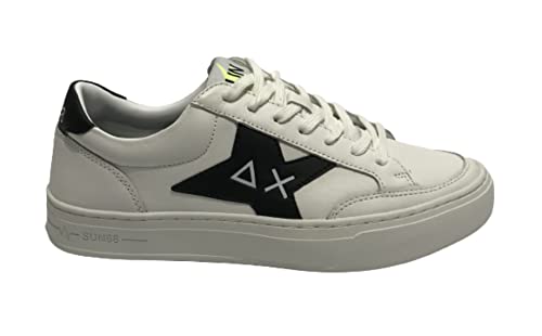 Baskets SUN68 en cuir blanc Z32125.BIA pour homme