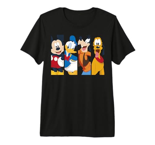 T-shirt Mickey and Friends Disney premium avec imprimé panels pour adulte