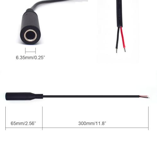 Cable 6.35mm Macho a Cable Abierto 0.3 m 2PCS miniatura 4