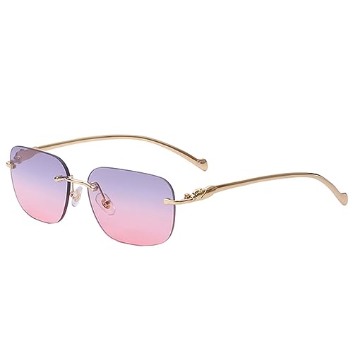 Gafas de sol rectangulares sin montura de moda MUTYNE cuadradas estilo vintage para hombre mujer