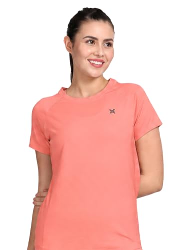 Image of Lavos Women's Regular Fit T-Shirt with Half Sleeve Round Neck, Bamboo & Cotton Gym, Yoga and Sports Wear for Women