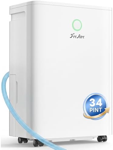 FreAire 2500Sq.Ft Dehumidifier, 34Pint Dehumidifiers for Home, Qu...