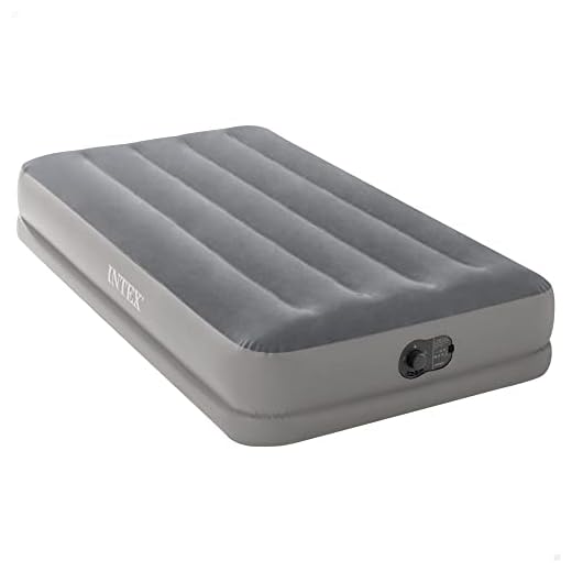 INTEX 64112 Colchón hinchable individual Dura Bream Prestige | Cama de aire 99x191x30 cm | Capacidad 1 persona, máx 136Kg | Bomba de inflado incorporada | Colchón inflable Fiber-Tech