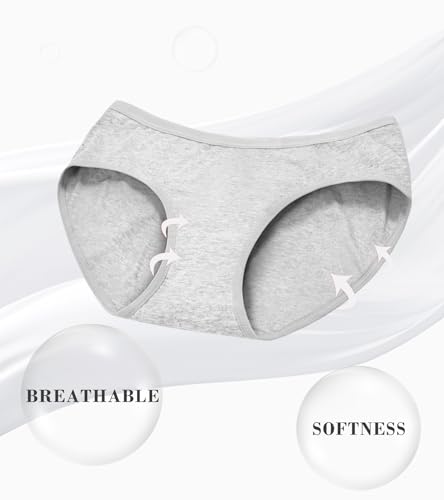 Image of Eiggam Women's Cotton Bikini Panties,High-Cut Full Coverage Stretch Cool Underwear for Women