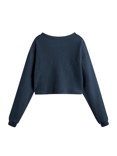 Image of SweatyRocks Women's Long Sleeve Button Front V Neck Soft Cardigan Sweaters