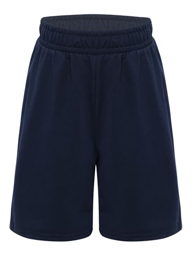 Boys No-Irritation Waist Shorts Solid Color Activewear for Sensitive Skin School Running Jogging Skateboarding3