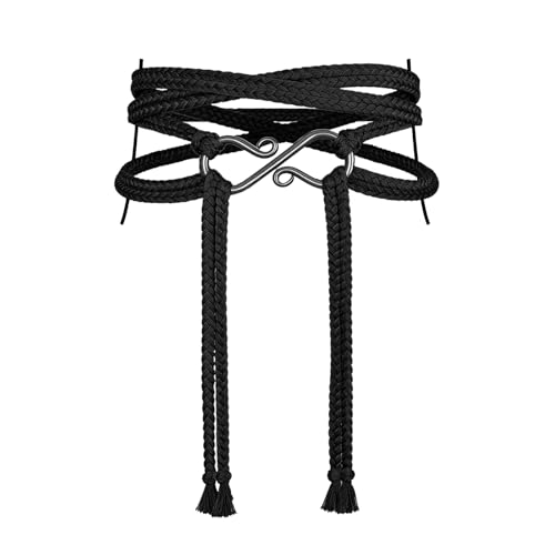 Image of HiiFeuer Medieval Rope Belt with Metal Buckle, Renaissance Adjustable Long Rope Belt for Dresses Viking Cosplay Ren Faire