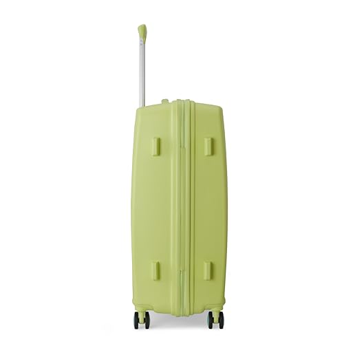 Image of American Tourister Qubiz | Check-in Trolley Bag (68 cm) | 360 8 Wheel Travel Luggage | Hard Case Polypropylene Suitcase | Recessed Combination Lock | Lime /Turquoise