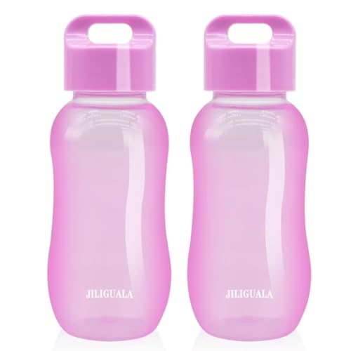 JILIGUALA Canecas de viagem de plástico para café, garrafa de água, garrafa de água desportiva, caneca para leite, café, chá, sumo, tamanho 350 ml, roxo, embalagem de 2