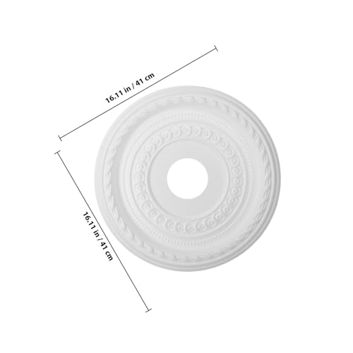 Medallón de techo blanco de 41 cm para lámparas y ventiladores de casa 3