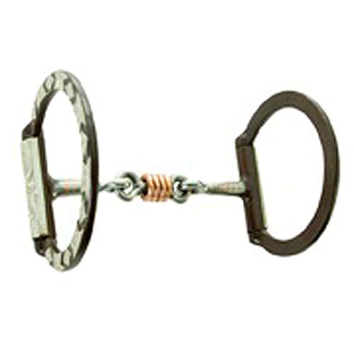 HILASON Dee Ring Snaffle Bit Dog Bone Mouthpiece Copper Inlay Western Horse Bit