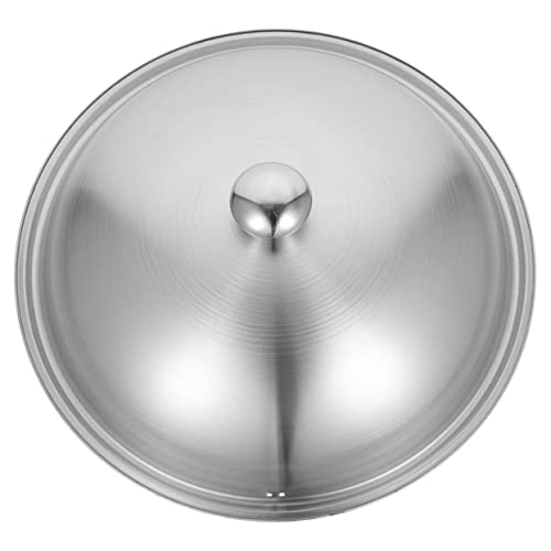 GLEAVI Tapa de Sartenes Inoxidable Manija Antideslizante Tapa Multiusos para Olla Wok y Vaporera Accesorio de Cocina Práctico y