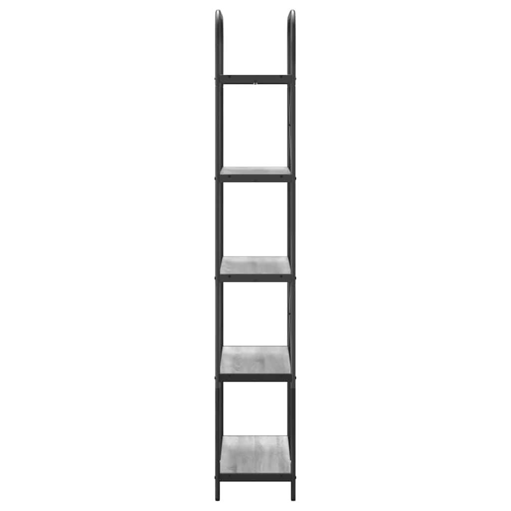 Regał na książki Sonoma szary, 80 x 30 x 183 cm, materiał drewnopochodny, system regałowy z 5 półkami, miejsce do przechowywania, do salonu, biura, pokoju dziecięcego i korytarza