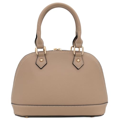Image of FashionPuzzle Zip-Around Saffiano Classic Dome Satchel
