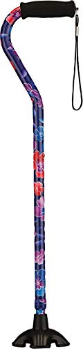 Nova Sugarcane, Walking Cane With Quad Tip And Carrying Strap, Stand Alone Cane, Maui Flowers Design #TOP2