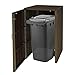 Produktbild 1er WPC-Mülltonnenverkleidung HWC-J28, Premium Mülltonnenbox, Metall Holzoptik, erweiterbar - braun