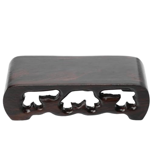 Homoyoyo Rectangular Solid Wood Display Stand Retro Carved Buddhist Statue and Vase Bonsai Pedestal Base for Home Décor and Flowerpot Display