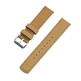SiChouwz Cinturino 20mm 22mm Con Accessori For Orologi Da Uomo A Molla A Sgancio Rapido Cinturino For Orologio In Vera Pelle Con Fibbia In Argento Nero(Khaki(Silver),22mm)