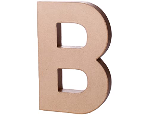 INNSPIRO Letra B papel maché con volumen alt. 20cm. grosor 2,5cm., manualidades, actividades creativas y regalos, para personalizar y decorar.