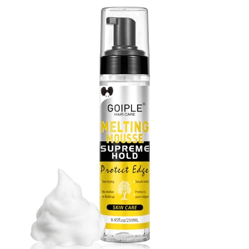 8.45 FL OZ Lace Melting and Holding Mousse Glue-Less Hair Adhesive for Wigs, Extra Hold Lace Melting Mousse Adhesive Wig Spray for Closure Wigs Extensions, Wig Melting Mousse Supreme Hold for Wig Hair