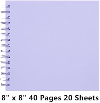 Remowith 8X8 Inch DIY Scrapbook Photo Album, Kraft Blank Paper Scrap Book 40 Pages Memory Book for Wedding Family, Light Purple