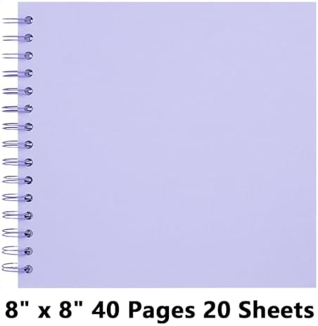 Remowith 8X8 Inch DIY Scrapbook Photo Album, Kraft Blank Paper Scrap Book 40 Pages Memory Book for Wedding Family, Light Purple