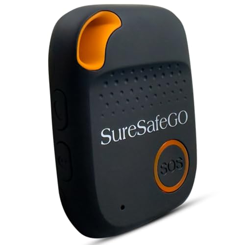 SureSafe Dementia Tracker - GPS Tracker for Seniors & Dementia Patients That Calls Friends & Family - Wandering Alarm with Panic Button & Fall Detection - Monthly Subscription Required (Black)