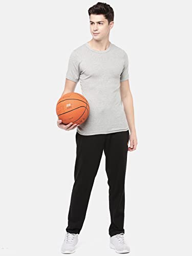 Image of Macroman M-Series Pro Lounger for Men in Cotton Poly Fabric Moisture-Wicking Casual Wear Pants with Sporty Neon Accents & Mesh Panels
