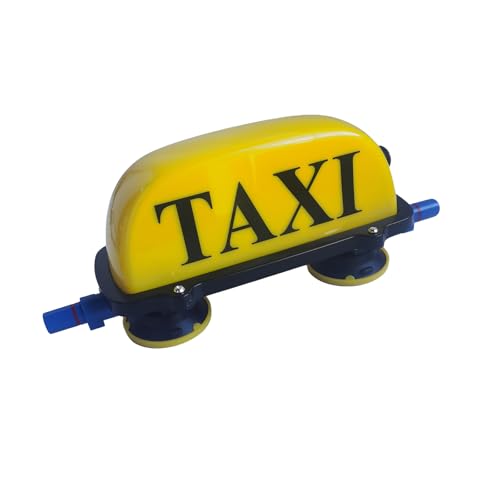 Señal de taxi amarilla con ventosas de bomba de vacío y luz blanca impermeable para techo