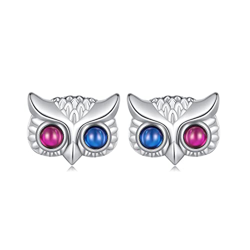 Boucles d'oreilles hibou en argent sterling, bijou quotidien tendance