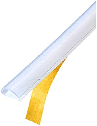 Shower Door Translucent Silicone Bulb Seal with Pre-Applied Tape for 3/16 Gap - 95 in Long