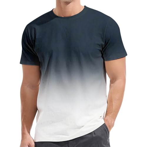 Mens Resort Wear 2025 Casual Tees Fashion Short Sleeve Loose Tshirts Casual Workout Solid Color T-Shirts for Men, M-5xl