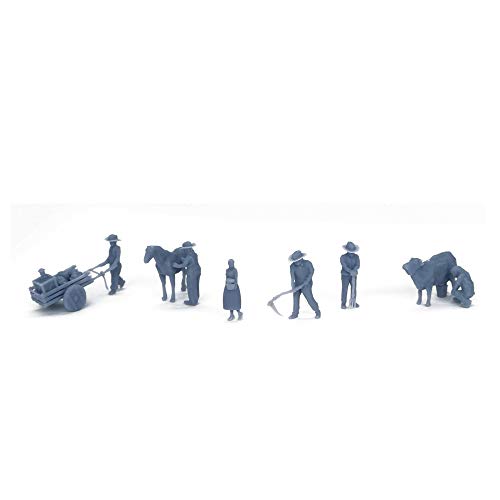Outland Models Railroad Scenery Country Farmer Peasant Figure Set HO Scale 1:87