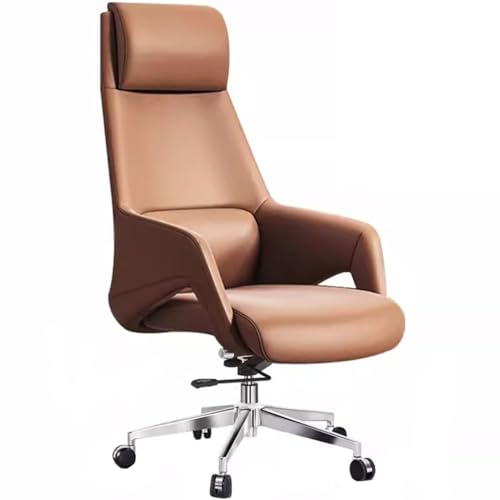 Ergonomiczne bujane krzesło biurowe z podłokietnikami i zagłówkiem, sztuczna skóra, wsparcie do 150 kg, wygodne krzesło biurkowe do użytku domowego i biurowego