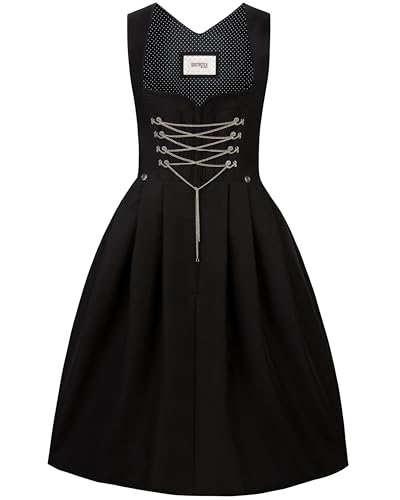Stockerpoint Damen Adele Midi Midi Dirndl ohne Schürze, schwarz, 34