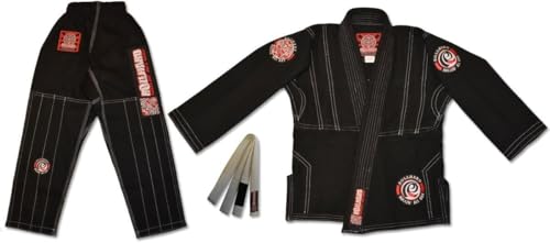 ROLL HARD Kids Brazilian Jiu Jitsu Kimonos Black (M000)