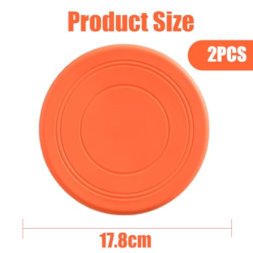 Fc'Noqgn 2 Pcs Flying Disc rutschfest weiches Silikon Spielzeug Eltern & Kleinkind Zeit im Freien Sport, Orange, Rot