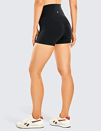 CRZ YOGA Women's Brushed Naked Feeling Biker Shorts 4''- High Waist Matte Workout Gym Running Spandex3