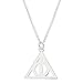 HARRY POTTER Jewelry for Women and Girls, Sterling Silver Deathly Hallows Pendant Necklace, 18" Chain
