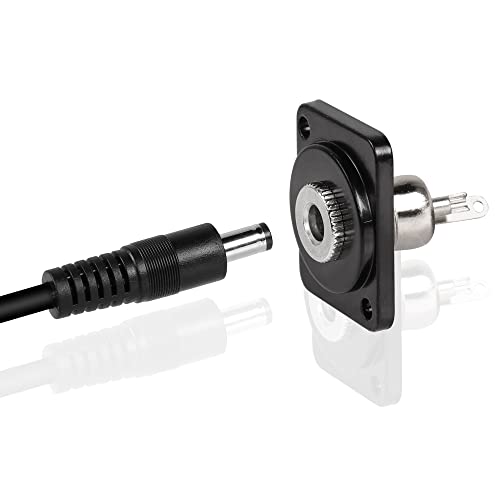 QIANRENON Adaptador Jack Panel DC 5.5mm x 2.5mm miniatura 4